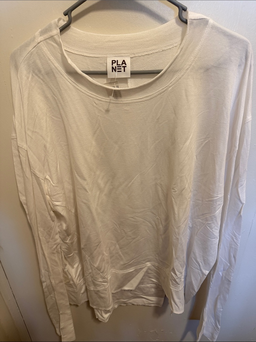 Planet Women's Long Sleeve Crew Tee - White
